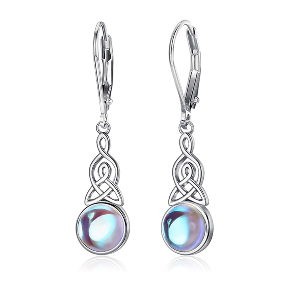 Celtic Knot Female Moonstone Earrings