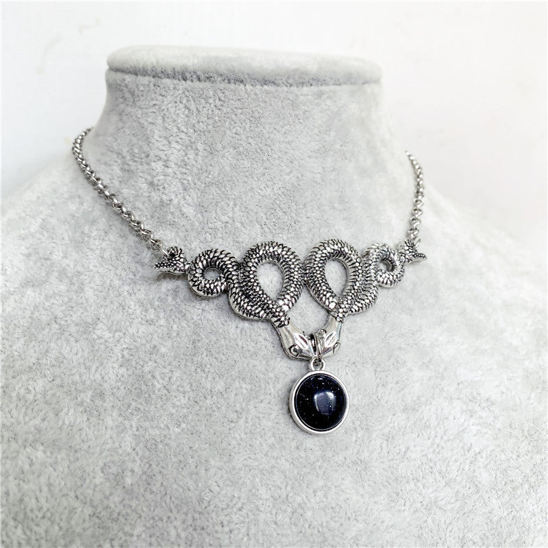 Snake Labradorite Jewelry Gothic Necklace
