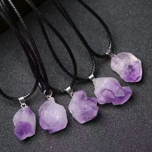Natural Amethyst Color Fluorite Irregular Necklace