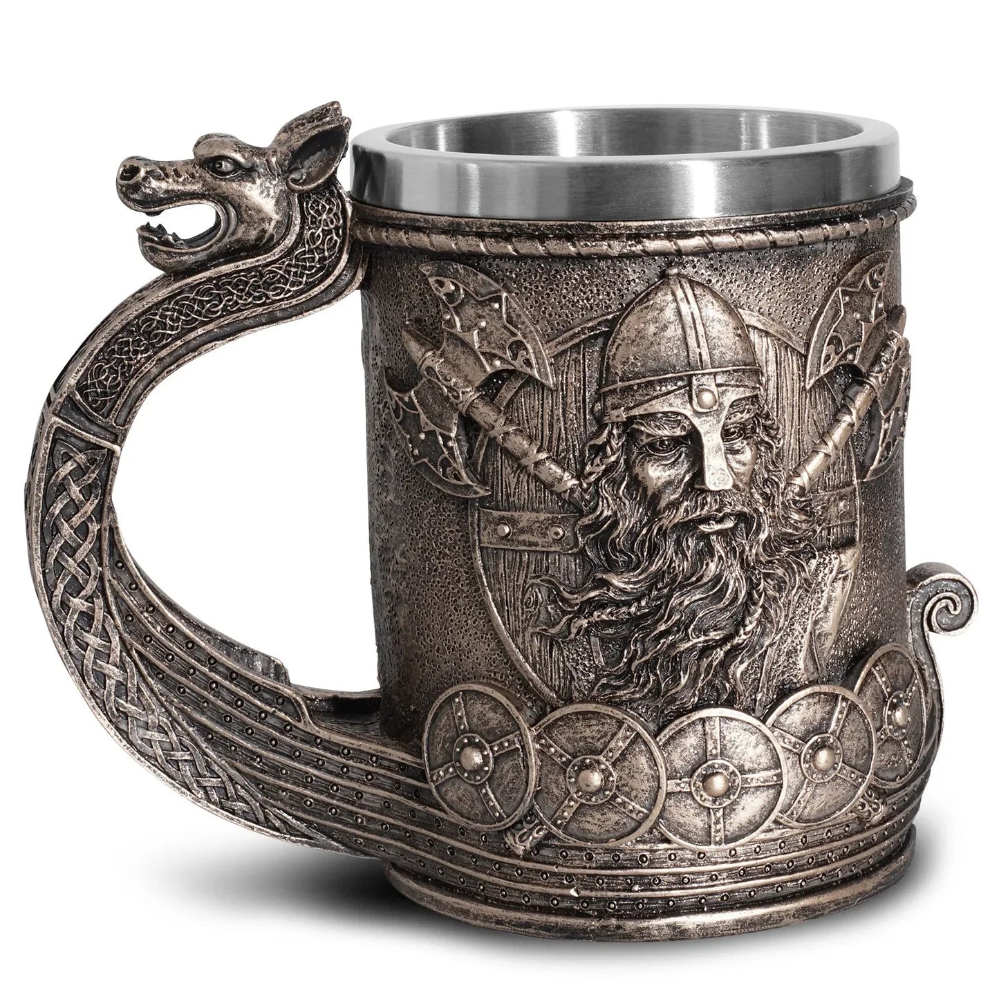Tasses à bière Norse Myenson, arbre du monde, viking, kokor, baril de chêne, chope en résine, acier inoxydable, tasse à eau, tasse à café, 600ml
