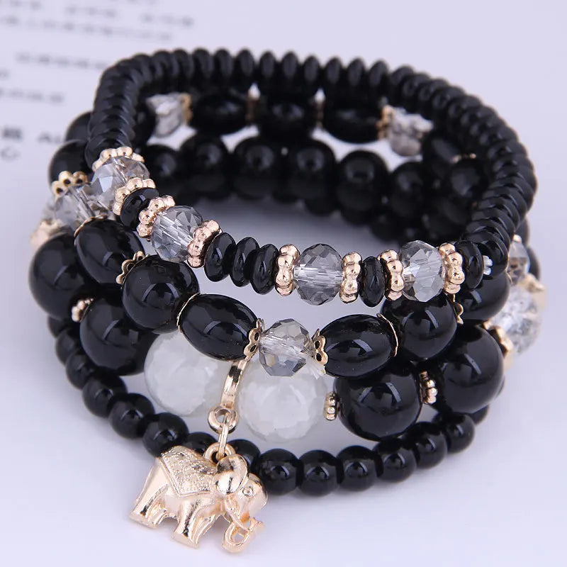 DIEZI bohème rose perles de cristal coeur bracelets porte-bonheur femmes filles ethnique arbre de vie breloque Bracelet Pulseira Feminina