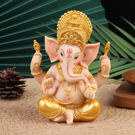 Statue de Bouddha Ganesh FigAuckland en or, sculptures du dieu éléphant