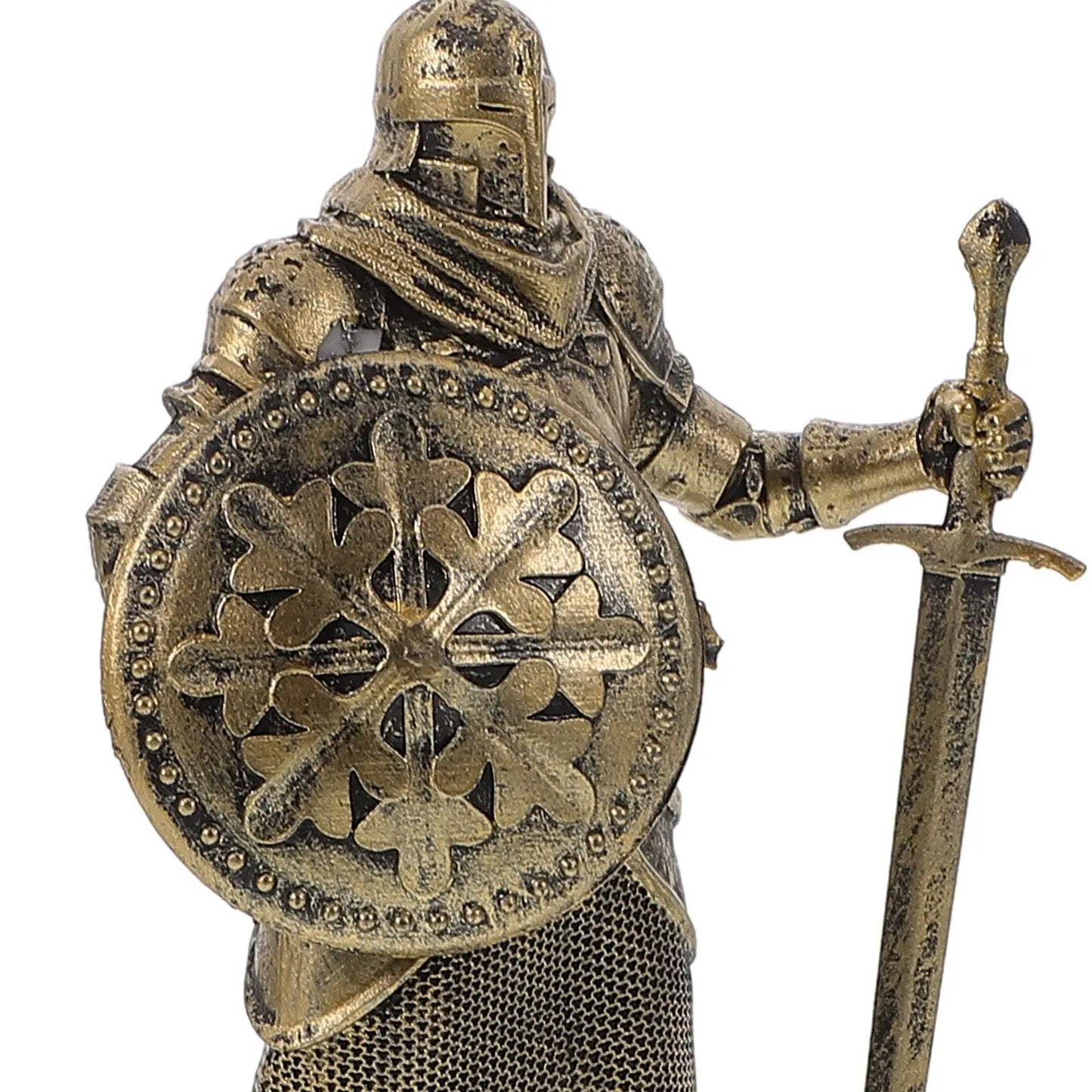 Statue de chevalier rétro en résine, ornements décoratifs pour la maison et le bureau, Sculpture de soldat ancien Miniature médiévale