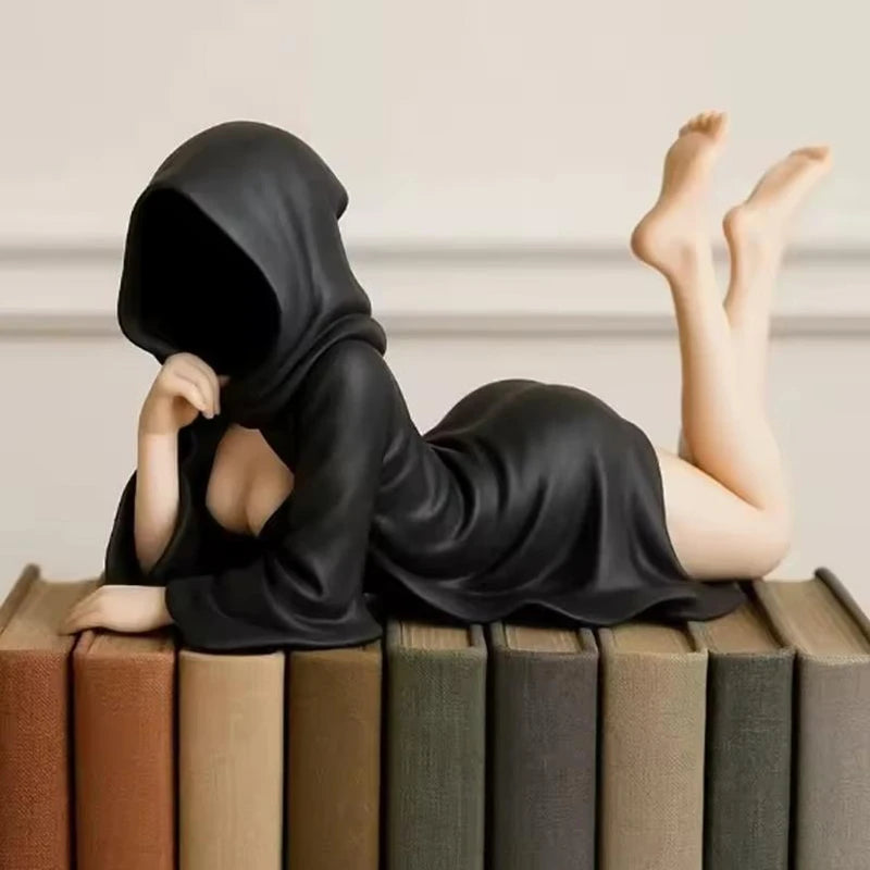 Statue de femme gothique masquée, décorations d'halloween, ornement de bureau, Sculpture de dame mystérieuse pour bureau, chambre à coucher, décoration de maison