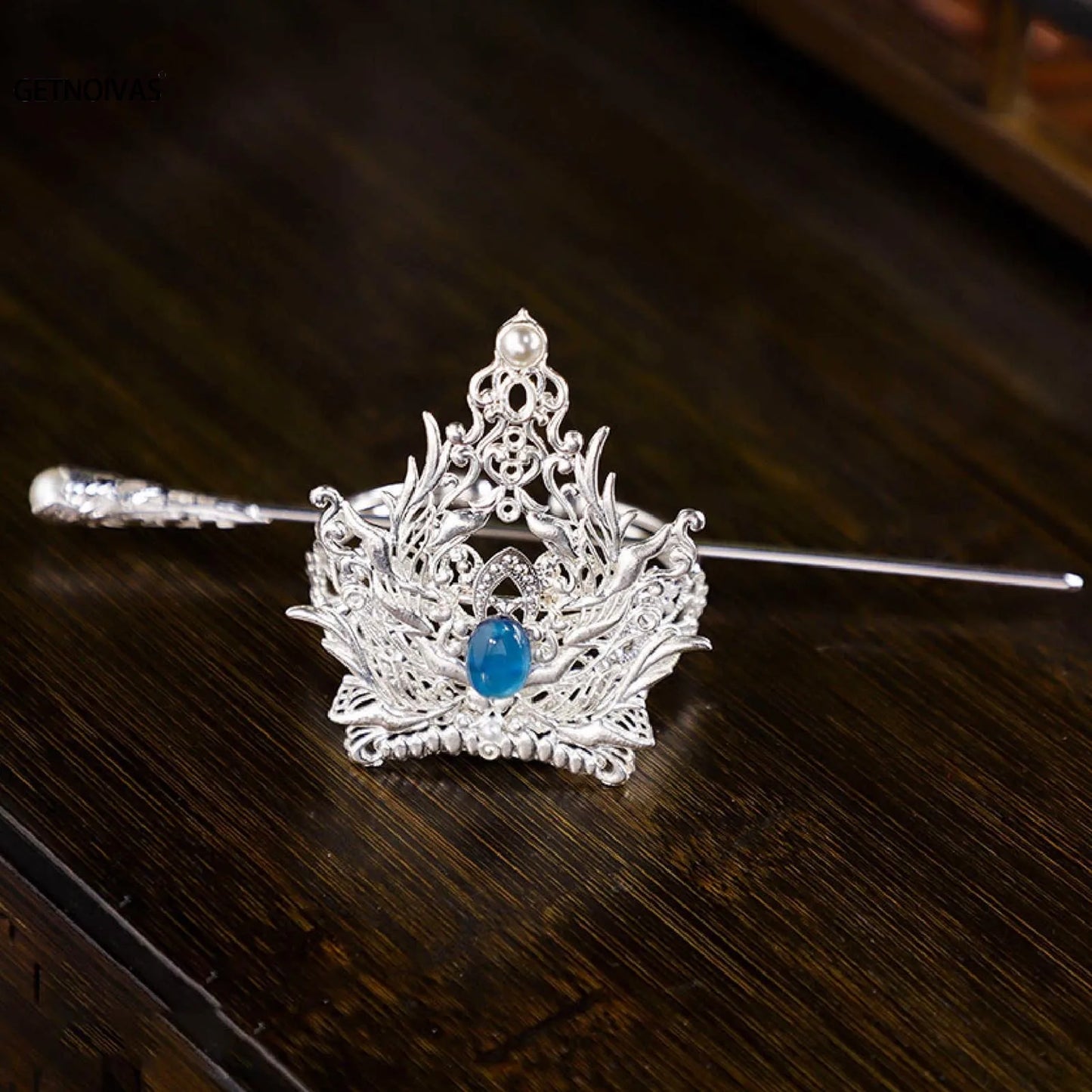 Couronne de cheveux Hanfu chinoise, chignon rétro queue de cheval, accessoire pour cheveux, couvre-chef en métal Vintage pour coiffure de fête Cosplay