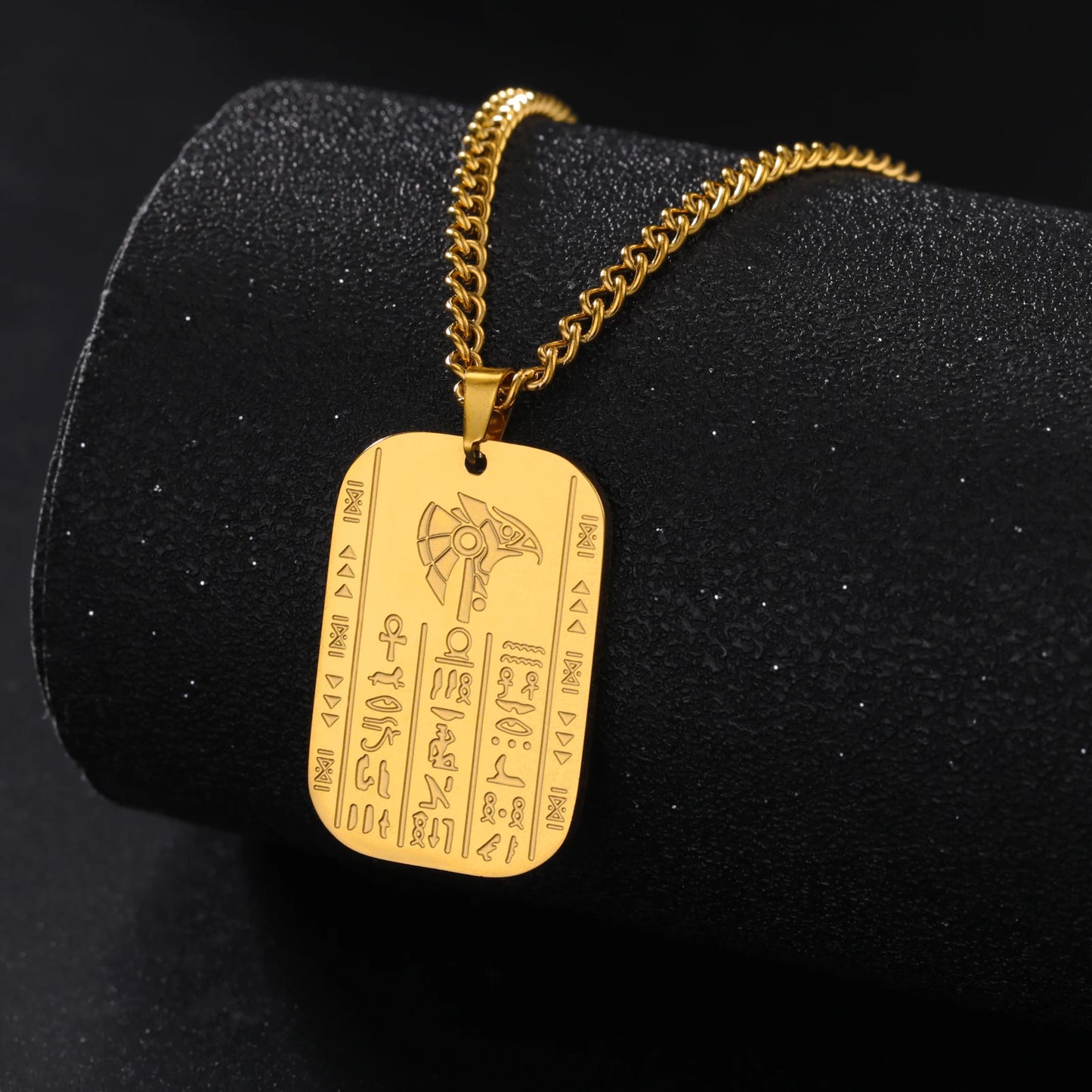 LIKGREAT – collier de déesse de la mythologie égyptienne ancienne pour hommes, amulettes de Protection de la mort, œil d'horus, bijoux en acier inoxydable