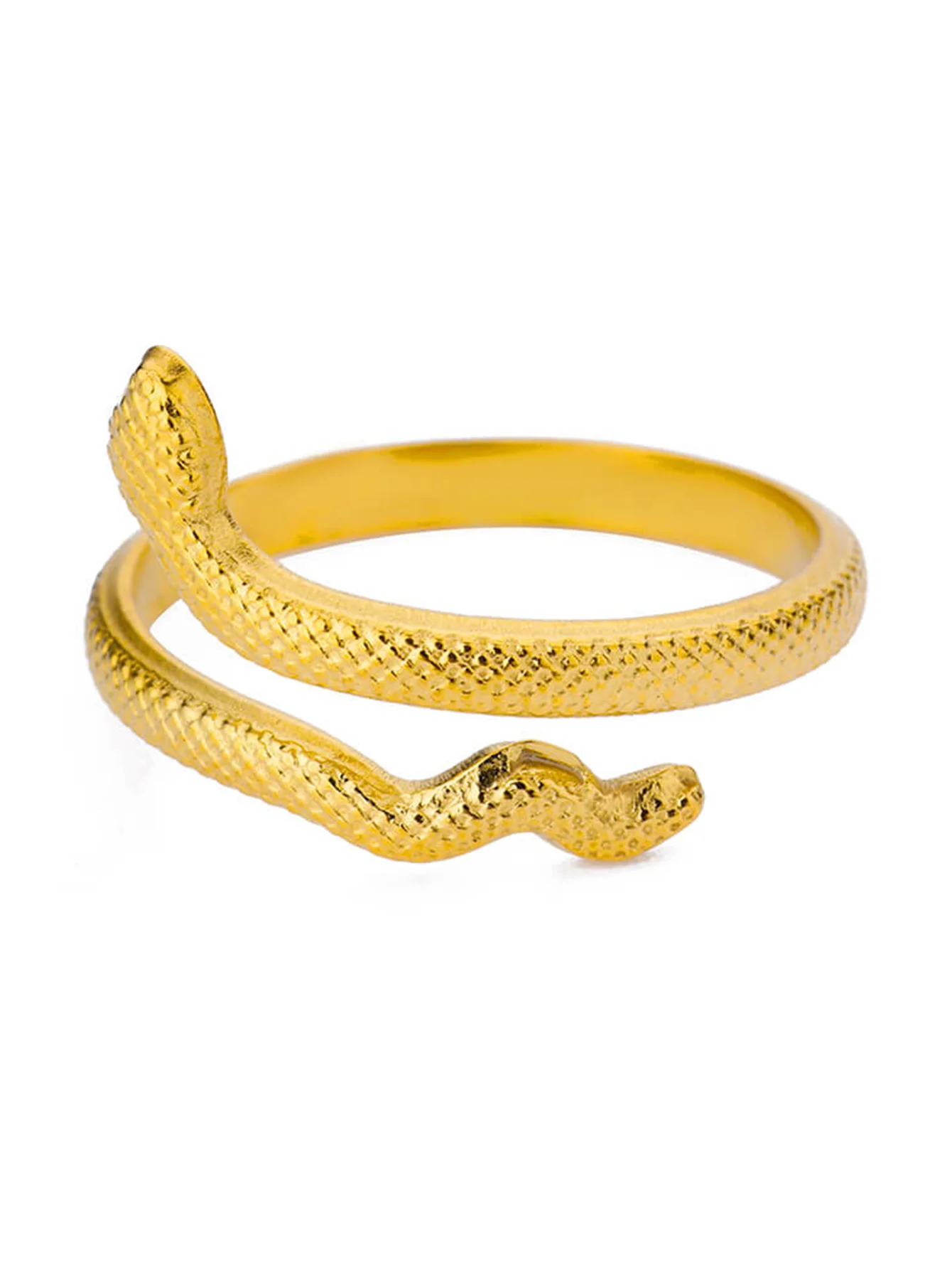 Bague Serpent Réglable en Acier Inoxydable Plaqué Or 316L – Style Gothique Vintage Unisexe