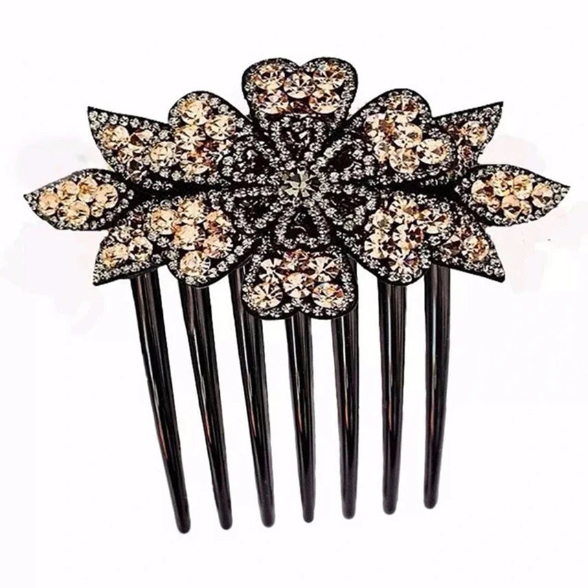 Peignes à cheveux fleur en cristal pour femmes, pinces à cheveux en biscuits, pince à cheveux fourche, coiffure de patients, vêtements de sauna, accessoires élégants