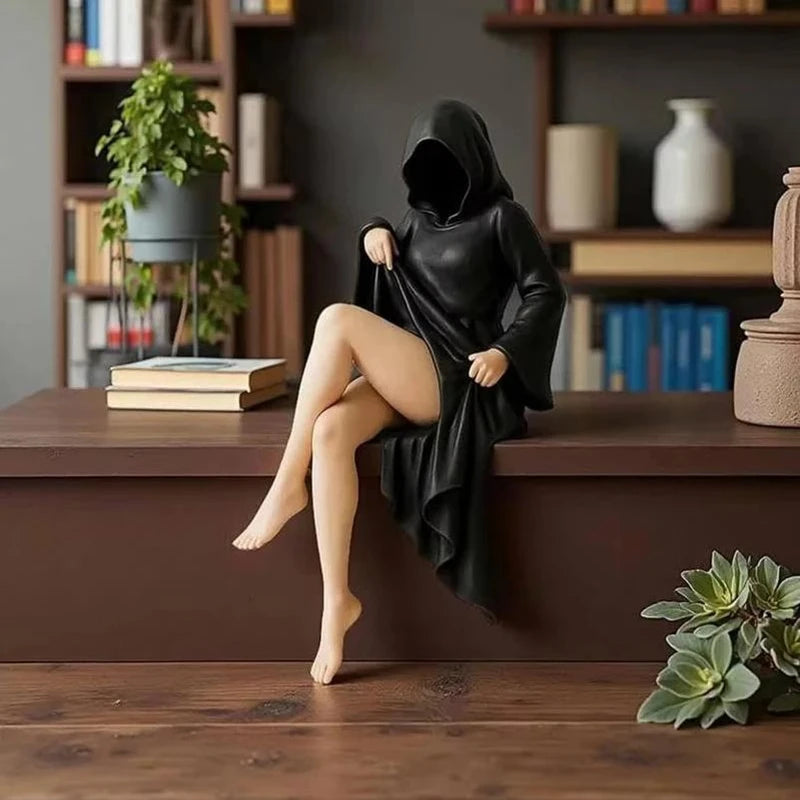 Statue de femme gothique masquée, décorations d'halloween, ornement de bureau, Sculpture de dame mystérieuse pour bureau, chambre à coucher, décoration de maison