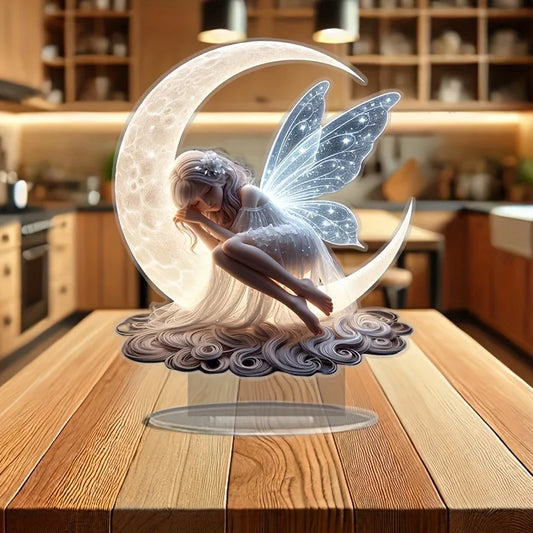 1 morceau d'ornements de décoration de fée en forme de croissant de charme - décoration de cuisine et de bureau. Le cadeau parfait