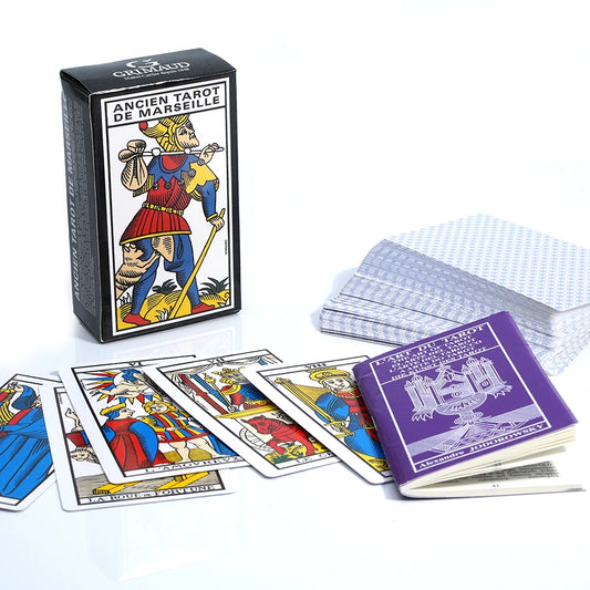 Ancien Tarot de Marseille Explorez les Mystères Anciens à Travers un Art Traditionnel Parfait pour la Divination et la Pratique Spirituelle Tous Niveaux Avec un manuel d'instructions