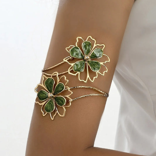 Bracelet bohème à fleurs creuses pour femmes et filles, Design irrégulier, manchette ouverte géométrique, bijoux cadeau