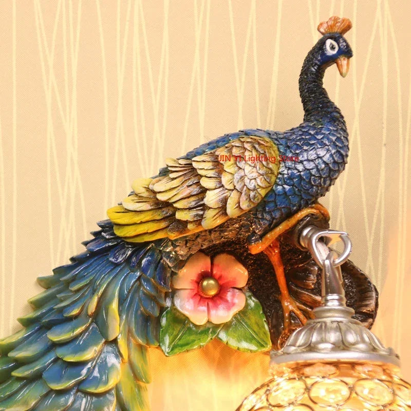 Lampe Murale Paon localité Rétro, pour Salon, Chambre à Coucher, Panneau de Sauna, Restaurant, Bar, Lumières Décoratives, Ampoule Non Incluse