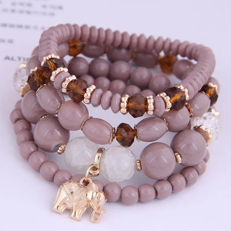 DIEZI bohème rose perles de cristal coeur bracelets porte-bonheur femmes filles ethnique arbre de vie breloque Bracelet Pulseira Feminina