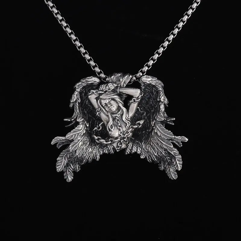Collier ange gardien couleur or pendentif ailes d'ange Style rétro pendentif bijoux en gros