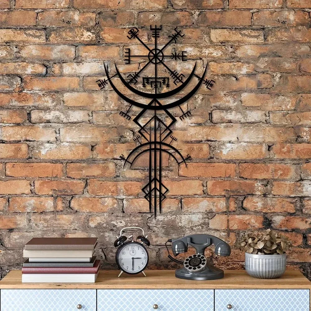 Tenture murale en métal avec rune Viking unique, idéale pour la décoration de la maison, cadeau, apporte une inspiration mythologique dans votre espace personnel