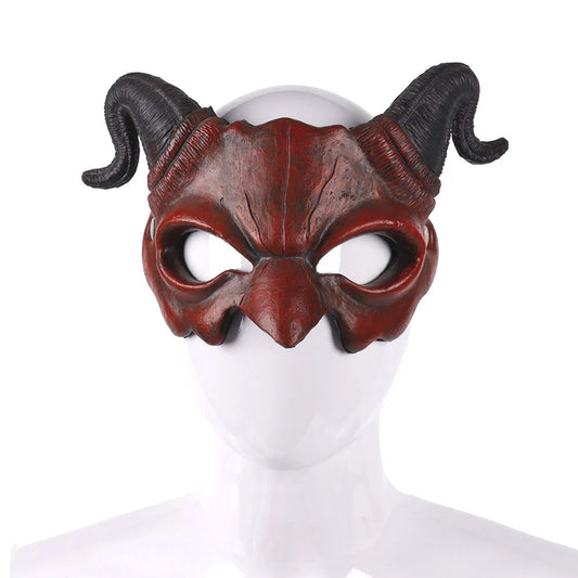 Halloween démon masque cornes diable demi-masque fête Cosplay horreur monstre mascarade effrayant maison hantée accessoires PU masque décor