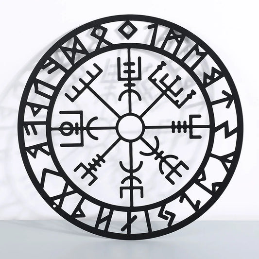 Panneau métallique avec symbole Viking Odin nordique, Plaque découpée noire creuse, pour salle à manger, boutique, maison, décoration murale suspendue