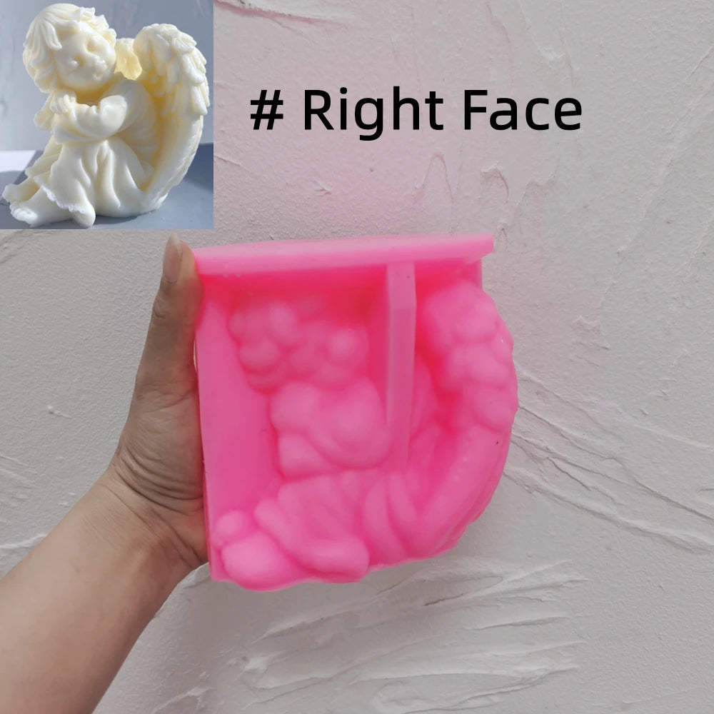 Moule en silicone pour figurine d'ange de fille en prière, sculpture d'art, bougie d'avertissement de soja, chérubin, décoration d'intérieur, artisanat de jardinage