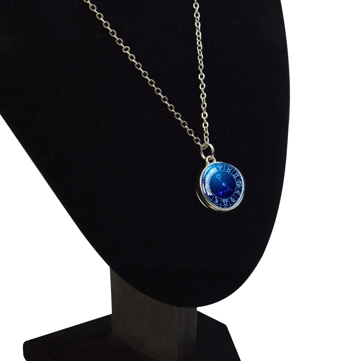 Pendentif boule de verre double face pour femme, signes du zodiaque, équiprésidence, 12 constellations, planète, bélier, lion, vierge, bijoux, cadeau