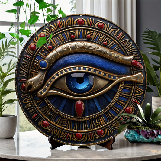 Art mural Eye of Horus, symbole de la mythologie égyptienne, décor en métal haute résistance avec look 3D, décoration de maison et de bain, style ferme