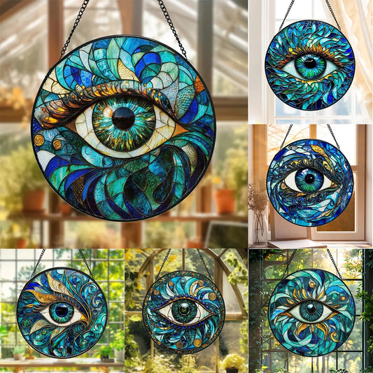 Attrape-soleil en verre contre le mauvais œil, acrylique, porte-bonheur, breloque ronde, décor de fenêtre, décor mural de porche, décor à la maison