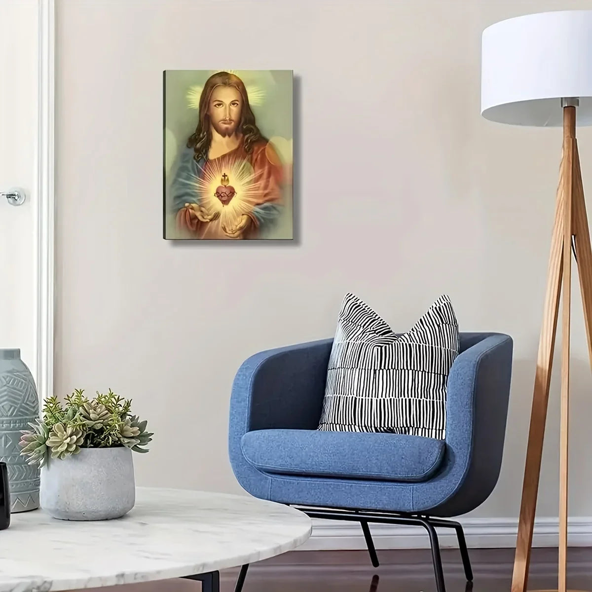 Toile de peinture abstraite de jésus, saint cœur, affiche d'art mural, miséricorde divine, image chrétienne catholique, décoration de maison, sans cadre, 1 pièce