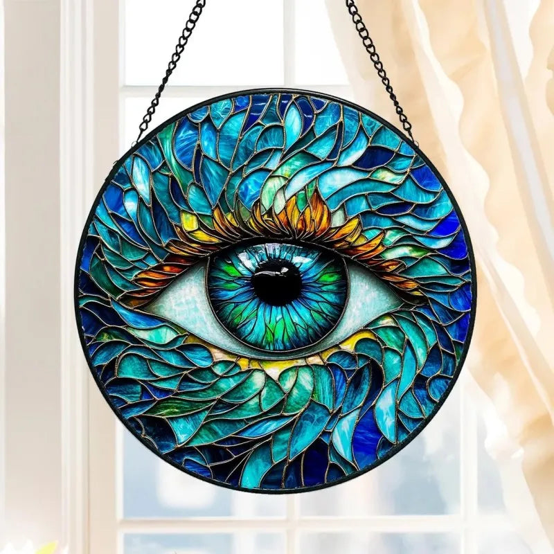 Attrape-soleil en verre contre le mauvais œil, acrylique, porte-bonheur, breloque ronde, décor de fenêtre, décor mural de porche, décor à la maison