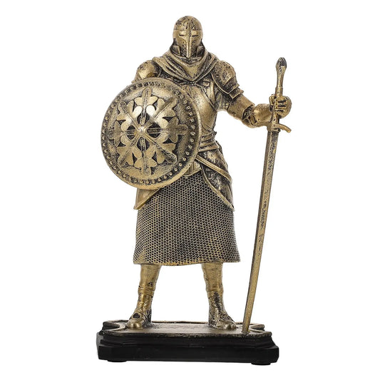 Statue de chevalier rétro en résine, ornements décoratifs pour la maison et le bureau, Sculpture de soldat ancien Miniature médiévale