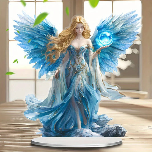 Statue d'ange gardien en acrylique, ornement plat 2D, décoration multifonctionnelle, ornement de Festival