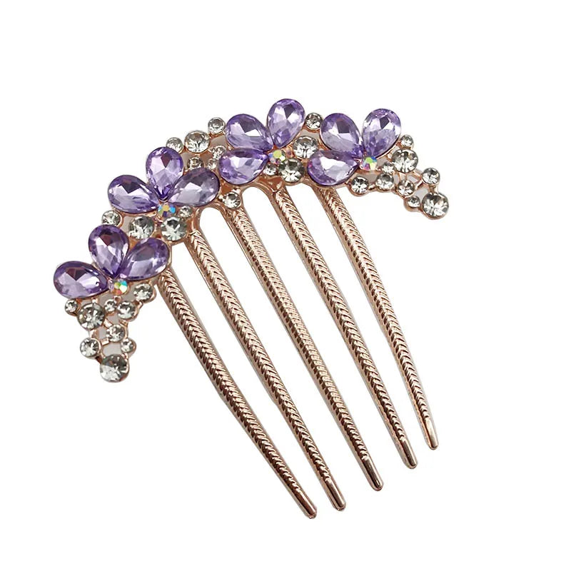 Peigne à cheveux en cristal pour femmes, pinces à cheveux décoratives en strass, couvre-chef rétro en métal, alliage de luxe, accessoires pour cheveux, bijoux cadeau
