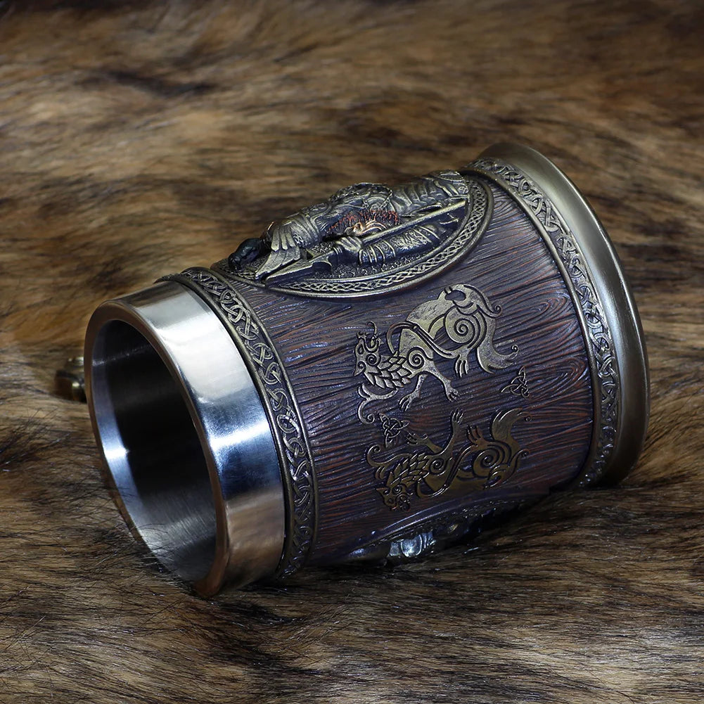 Mug Viking Thor Mjolnir, chope à bière, réservoir Odin, 20oz