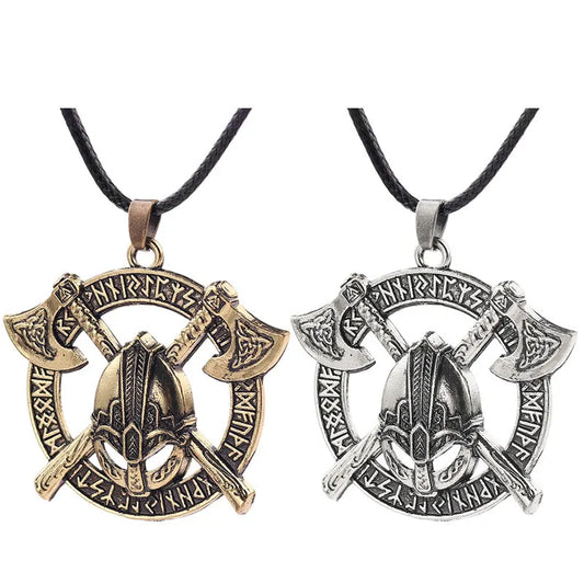 Collier Viking vintage pour homme, chaîne en corde Valknut, runes nordiques, noeud irlandais, déclaration Mjolnir, plaqué or