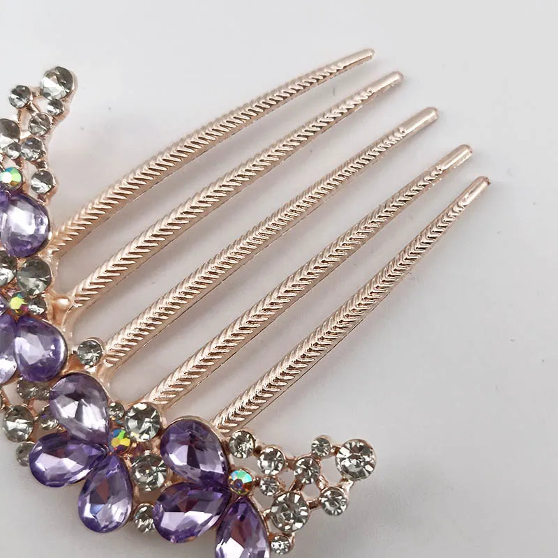 Peigne à cheveux en cristal pour femmes, pinces à cheveux décoratives en strass, couvre-chef rétro en métal, alliage de luxe, accessoires pour cheveux, bijoux cadeau