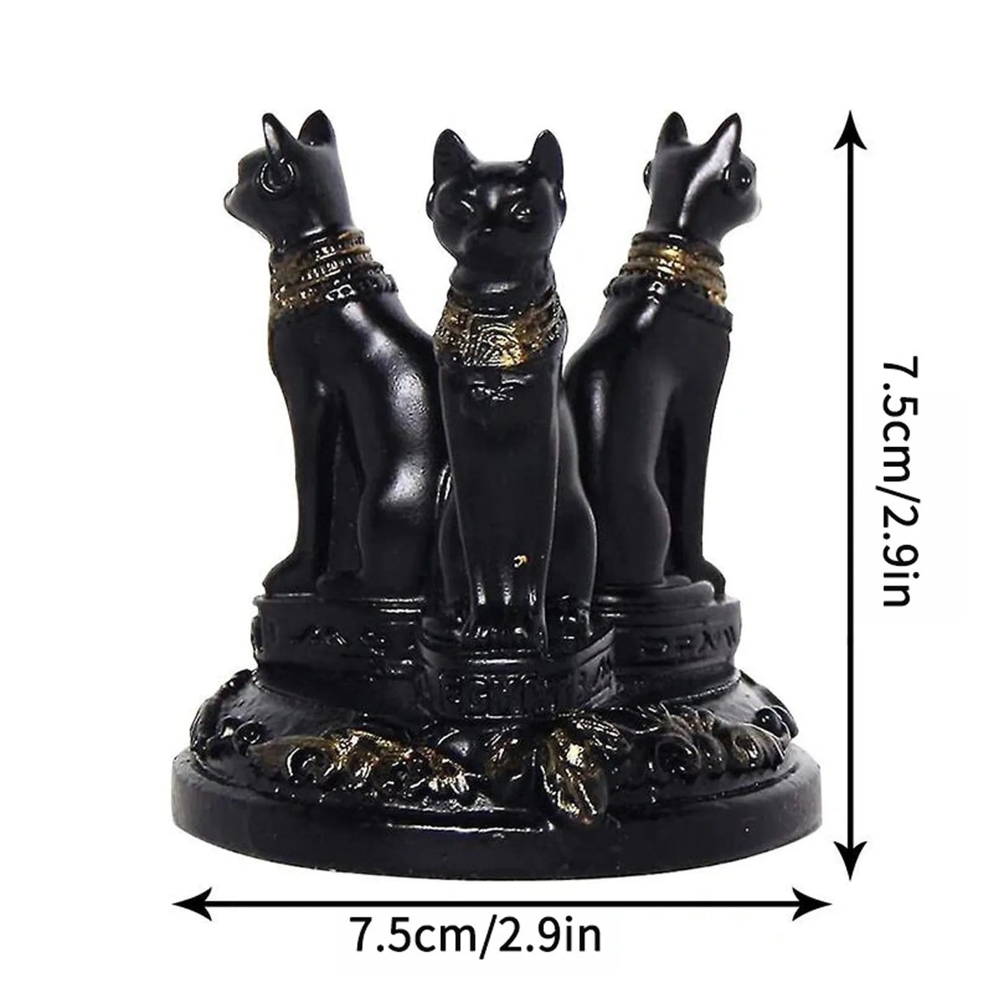 Ensemble d'ornements de boule de cristal de Divination, présentoir de boule de cristal de chat bast égyptien, Figurine en résine, décoration de maison