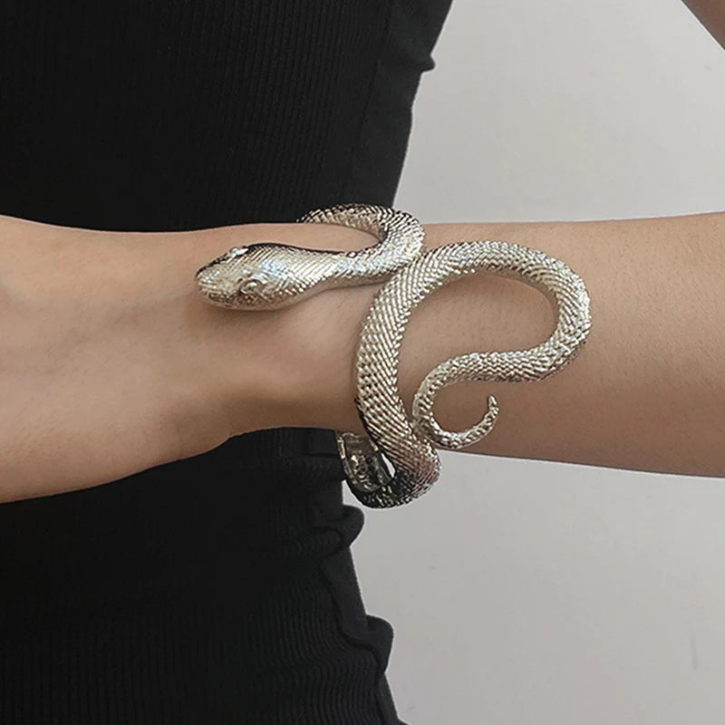 Bracelet Serpent Ouvert XIALUOKE Unisexe – Style Gothique Punk Hip-hop, Bijoux Tendance pour Femme et Homme