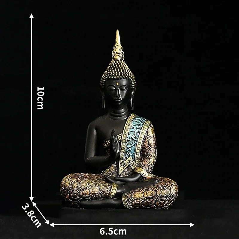Grande Statue de Bouddha, Poisson Mystérieux, Décoration Précieuse, Mini Figurine Bouddhiste, Décor de Bureau, Ornement, Sculpture Peinte à la Main, Grès