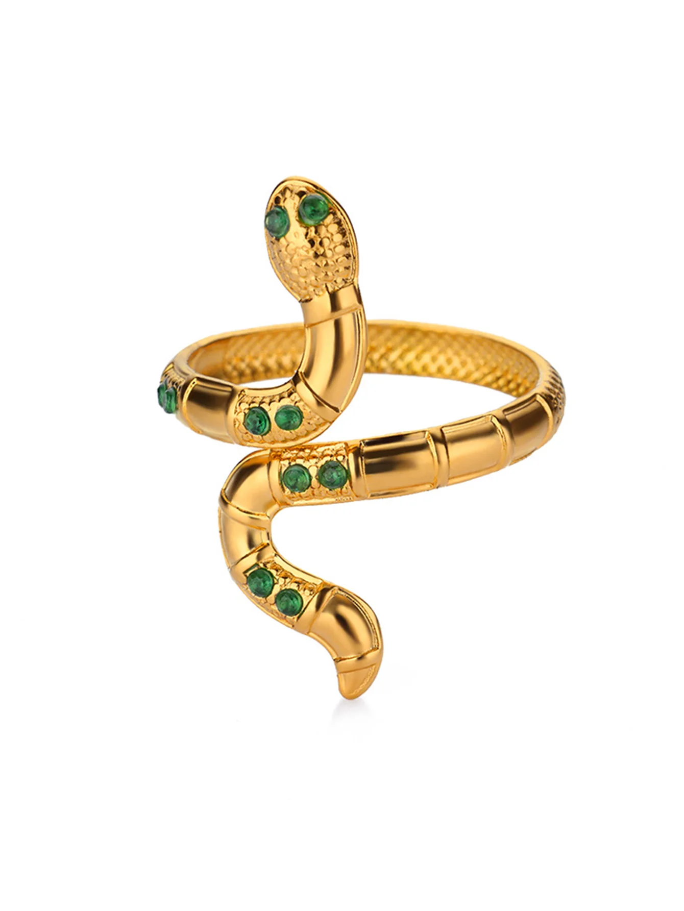 Bague Serpent Réglable en Acier Inoxydable Plaqué Or 316L – Style Gothique Vintage Unisexe