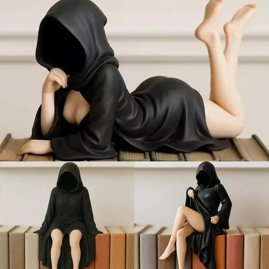 Statue de femme gothique masquée, décorations d'halloween, ornement de bureau, Sculpture de dame mystérieuse pour bureau, chambre à coucher, décoration de maison