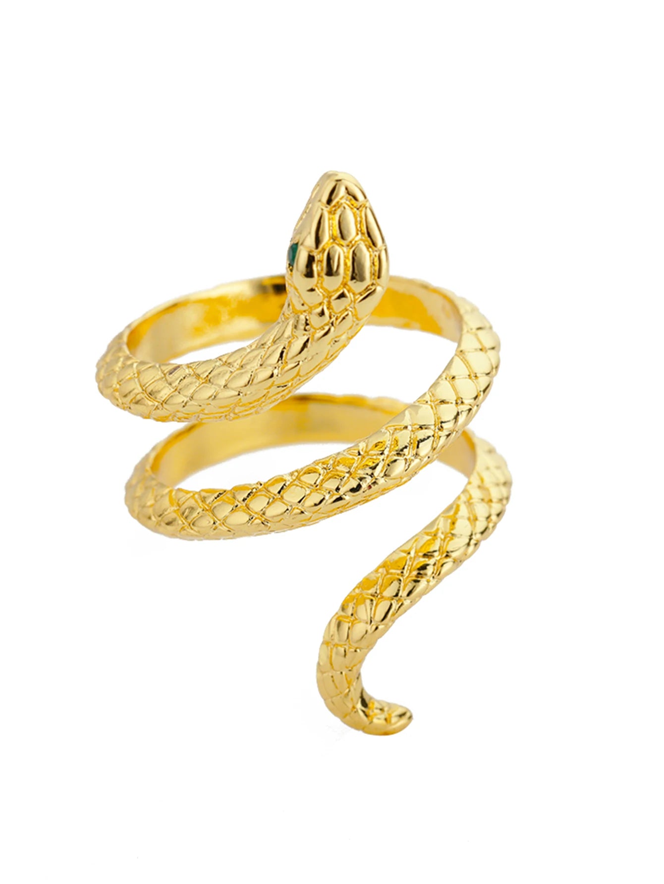 Bague Serpent Réglable en Acier Inoxydable Plaqué Or 316L – Style Gothique Vintage Unisexe