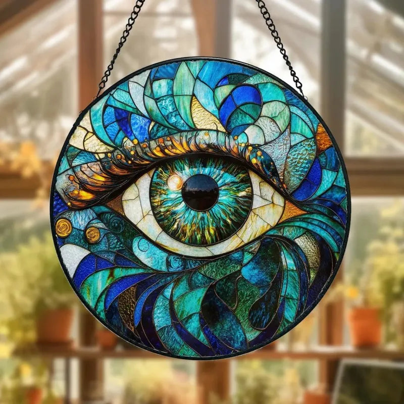 Attrape-soleil en verre contre le mauvais œil, acrylique, porte-bonheur, breloque ronde, décor de fenêtre, décor mural de porche, décor à la maison