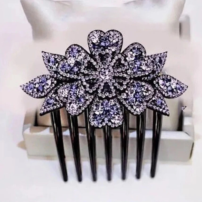 Peignes à cheveux fleur en cristal pour femmes, pinces à cheveux en biscuits, pince à cheveux fourche, coiffure de patients, vêtements de sauna, accessoires élégants