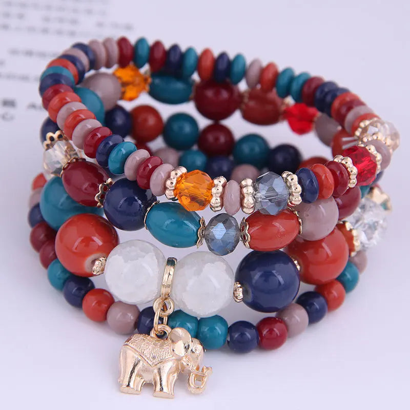 DIEZI bohème rose perles de cristal coeur bracelets porte-bonheur femmes filles ethnique arbre de vie breloque Bracelet Pulseira Feminina