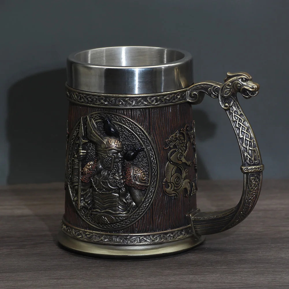 Mug Viking Thor Mjolnir, chope à bière, réservoir Odin, 20oz