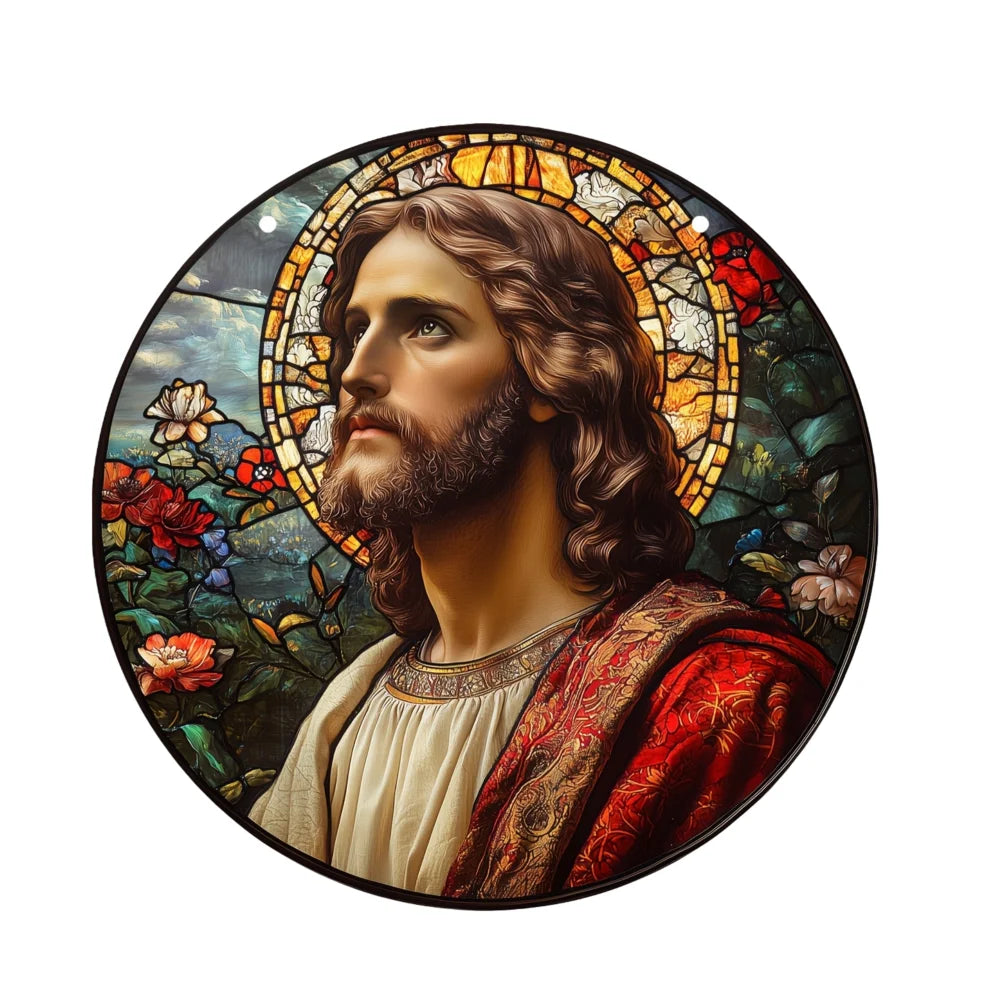 Attrape-soleil de Jésus religieux en acrylique Art déco, plaque murale polyvalente, panneau décoratif pour la maison et le jardin