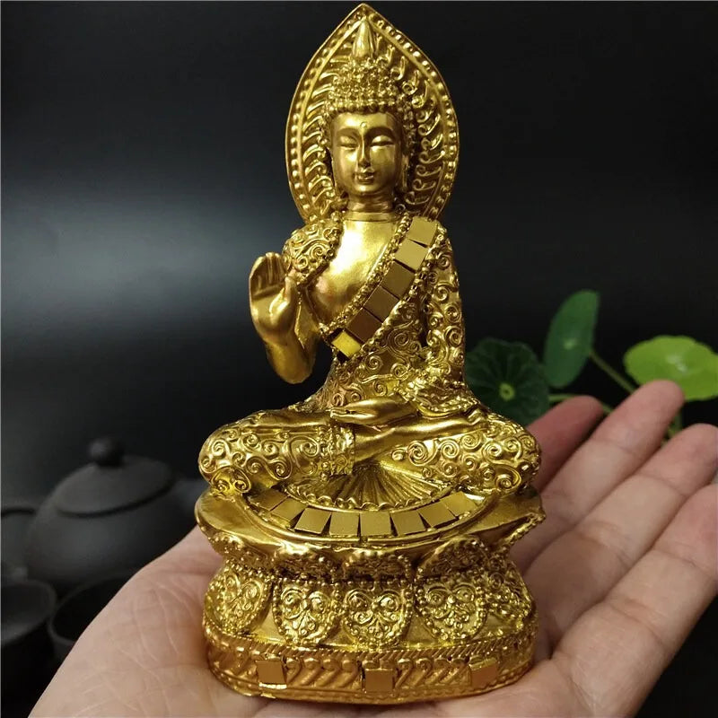 Statue de Bouddha Dorée de Thaïlande pour Décoration de Jardin, Sculpture Hindou Feng Shui, Méditation, Prière, Intense