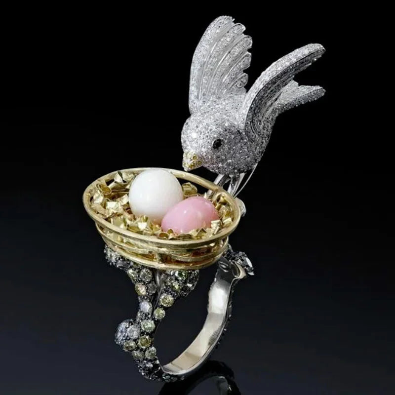 Bagues Araignée Uniques pour Femmes avec Cristaux CZ Brillants et Pierres Animales – Accessoires Cadeaux Raffinés