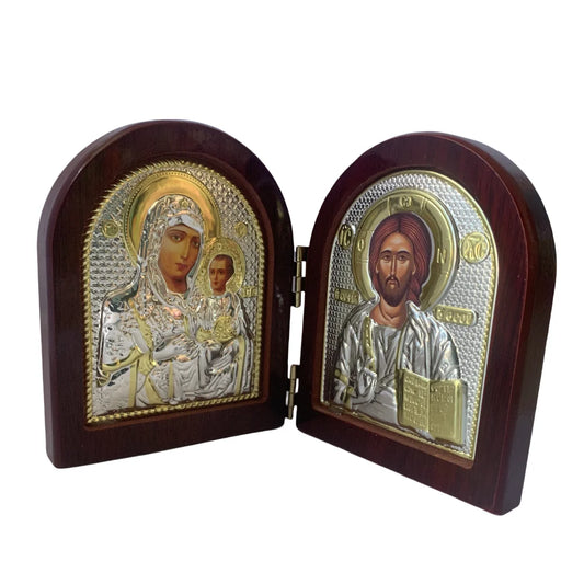 Statues d'icône en bois de jesus, Double vierge marie, religieux, noël, pâques, décoration de la maison, cadeau d'église