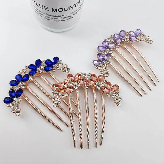 Peigne à cheveux en cristal pour femmes, pinces à cheveux décoratives en strass, couvre-chef rétro en métal, alliage de luxe, accessoires pour cheveux, bijoux cadeau