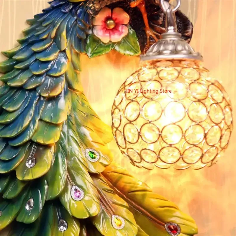 Lampe Murale Paon localité Rétro, pour Salon, Chambre à Coucher, Panneau de Sauna, Restaurant, Bar, Lumières Décoratives, Ampoule Non Incluse